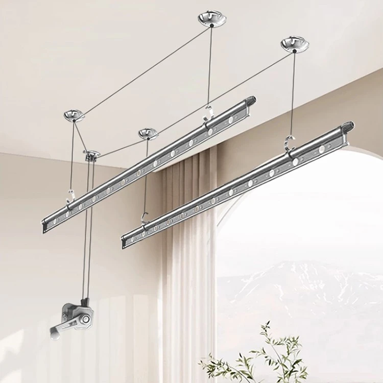 Hand-cranked Double-rod Round-bar Clothesline suppliers